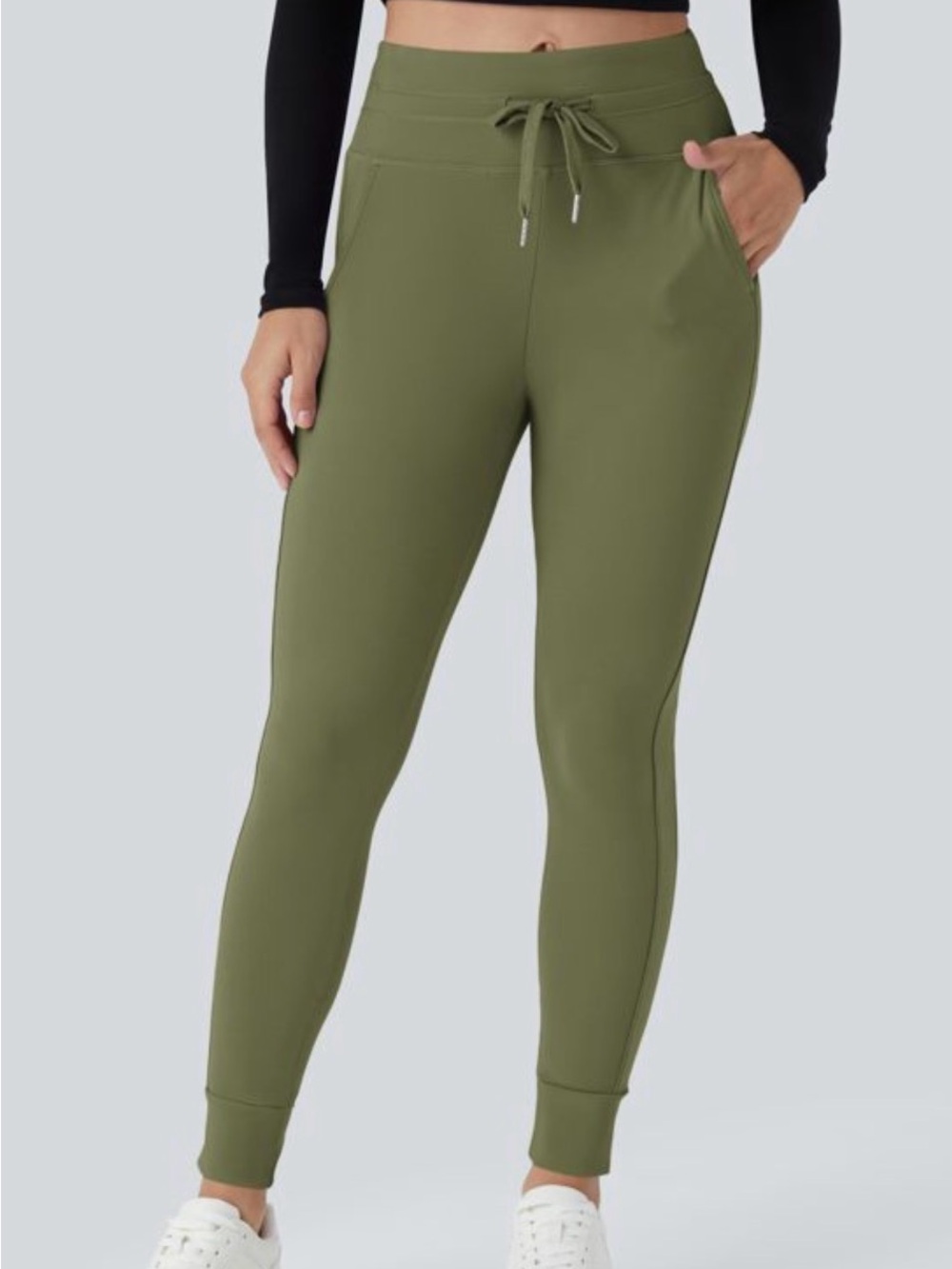 HALARA Olive High-Rise Drawstring Joggers